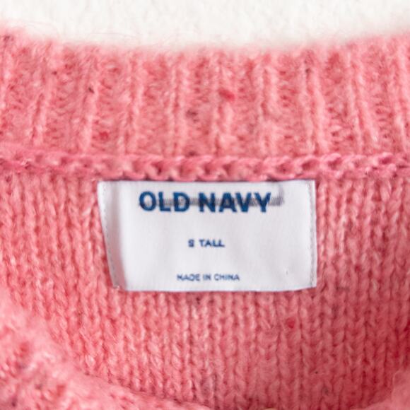 Old Navy Festive Craft Bright Pink Wool Blend Pullover Sweater Size Small Tall - Picture 6 of 8